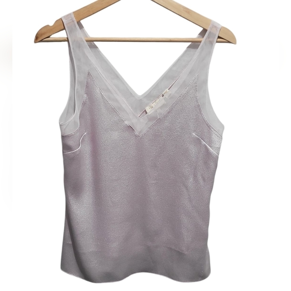 Ted Baker LILYANE Mesh Trim Tank Top Pink Purple Sleeveless Blouse Size 1 US 4